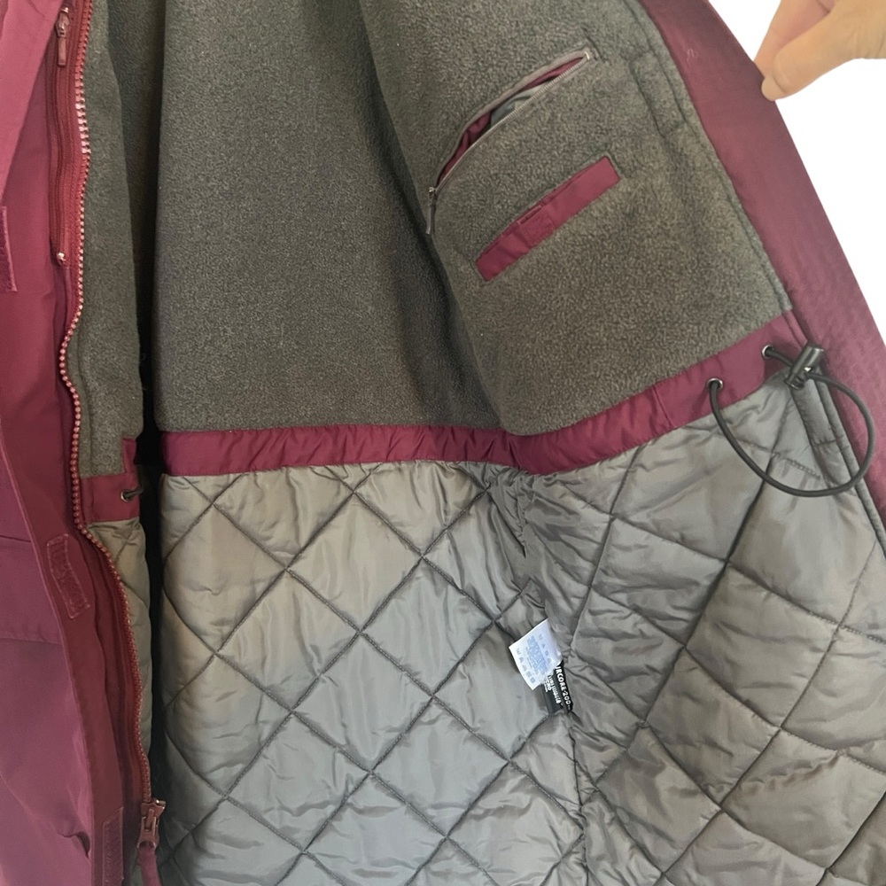 Lands End Jacket Size Small Pink Winter Polartec Hooded Mid Length Pockets - Picture 4 of 13